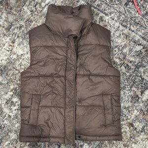 American Eagle Outfitters Dark Brown Puffer Vest